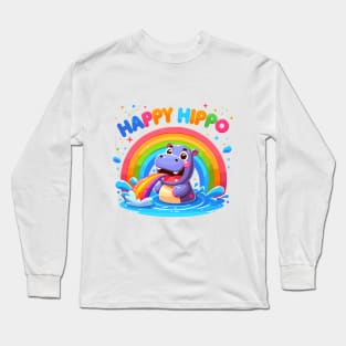 Happy Hippo: Rainbow Bliss Long Sleeve T-Shirt